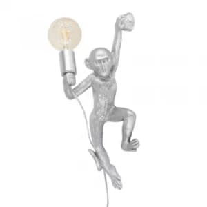George Monkey Wall Light in Silver