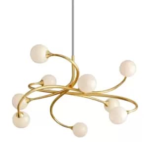 Signature 9 Light Chandelier Gold Leaf, Glass