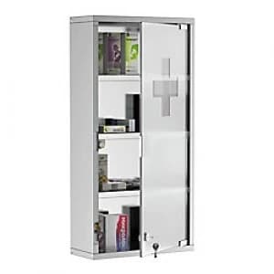 HOMCOM Medicine Cabinet Silver 360 mm x 660 mm x 200 mm