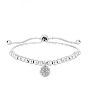 Simply Silver Disc Charm Beaded Toggle