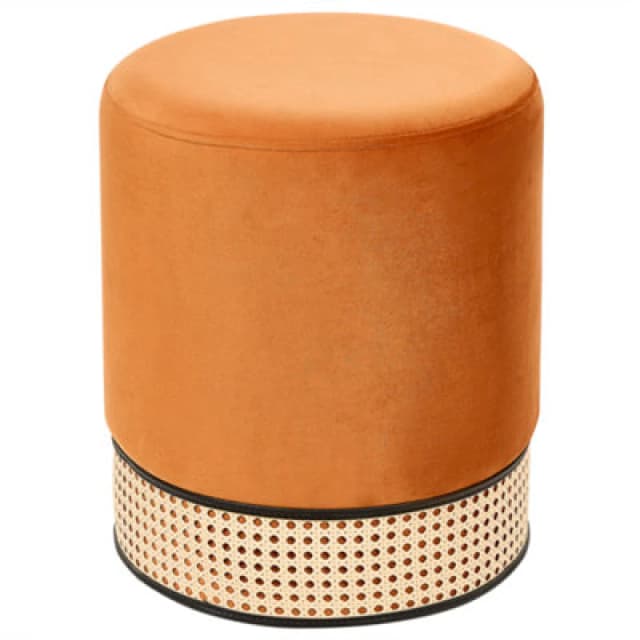 Beliani Glam Pouffe Yankton Velvet Orange