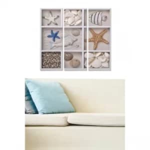 MDF199001534 Multicolor Decorative MDF Painting (3 Pieces)