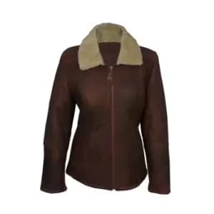 Eastern Counties Leather Womens/Ladies Hillary Aviator Sheepskin Coat (10) (Brick Forest)