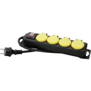 Kopp 223012002 Power strip (+ switch) 4x Yellow, Black PG connector