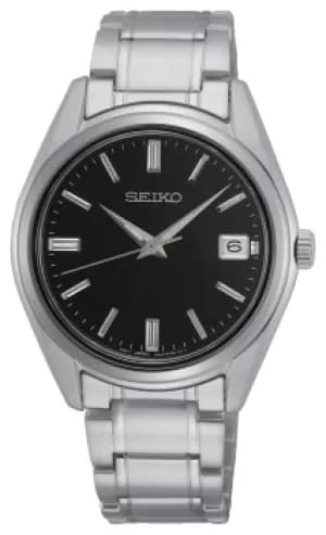Seiko Conceptual Mens Quartz, Stainless Steel, Black Dial Watch