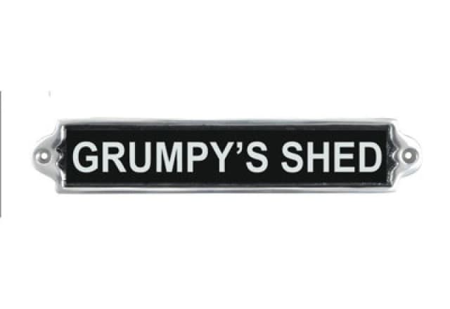Minster "grumpy's Shed" Wall Plaque - Aluminium - L1 X W25 X H6 Cm