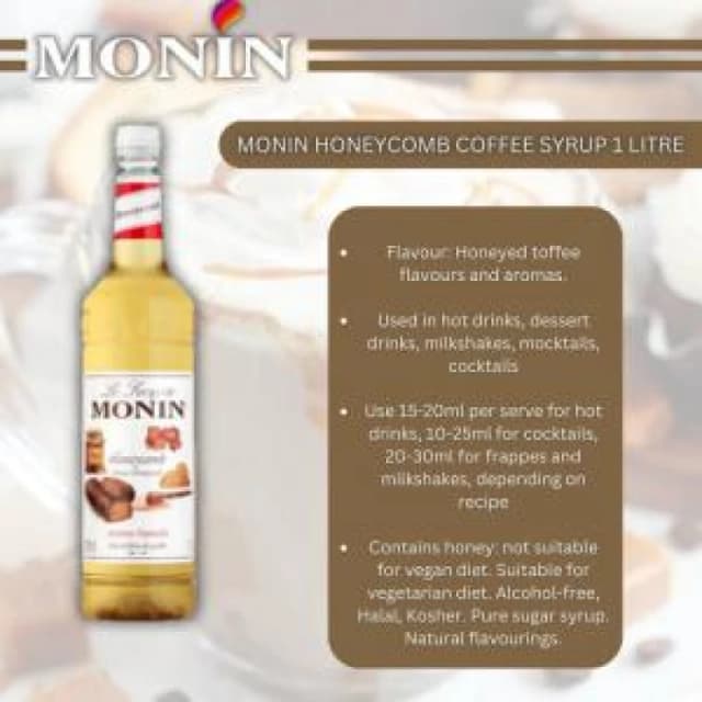 Monin Premium Honeycomb Syrup 1Ltr
