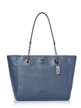 Coach turnlock chain tote Blue
