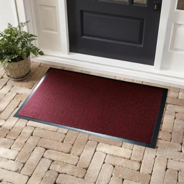 Door Mats Hallway Runners Non Slip Outdoor Indoor-Kitchen Floor Mats Rubber Back Dirt Trapper Red 40X60 Cm
