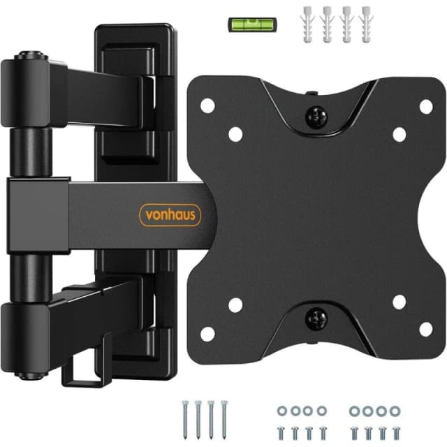 VonHaus Full Tilt, Swivel & Extension Articulating TV Wall Bracket Black unisex