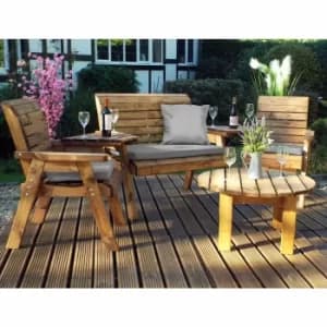 Charles Taylor Round Four Seater Garden Furniture Set, Grey