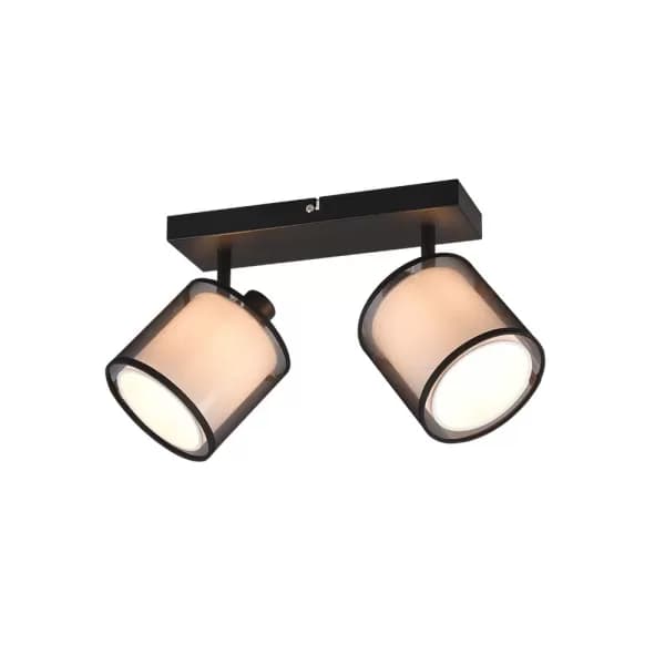Burton Modern 2 Light Twin Ceiling Spotlight Black Matt