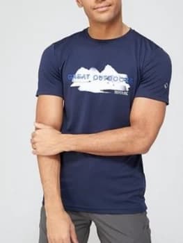 Regatta Fingal Logo T-Shirt - Navy, Size S, Men