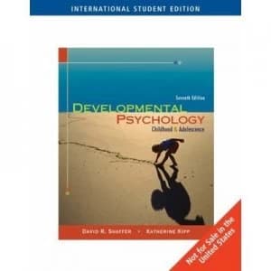 Developmental Psychology by David R Shaffer Book