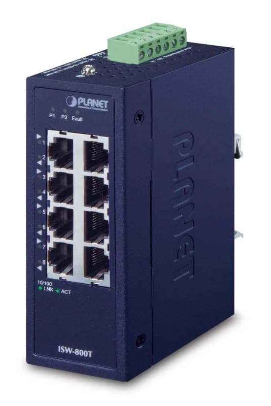 PLANET ISW-800T network switch Unmanaged L2 Fast Ethernet (10/100) Blu