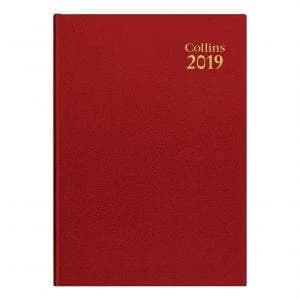 Collins 52 Series A5 2019 Day to a Page Diary Red 52 Red 2019