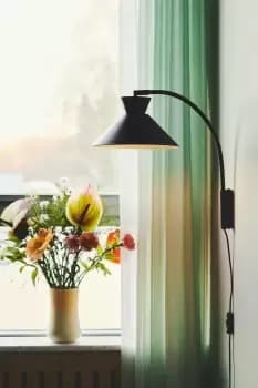 Dial Indoor Bedroom Living Dining Office Wall Light in Black (Diam) 25cm