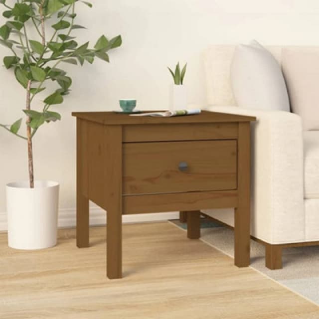 Vidaxl Side Table Honey Brown 50X50X49cm Solid Wood Pine, Brown 813800