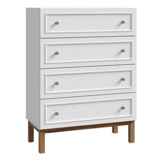 Furniture To Go Wensley 4 Drawer Chest In Light Grey And Oak