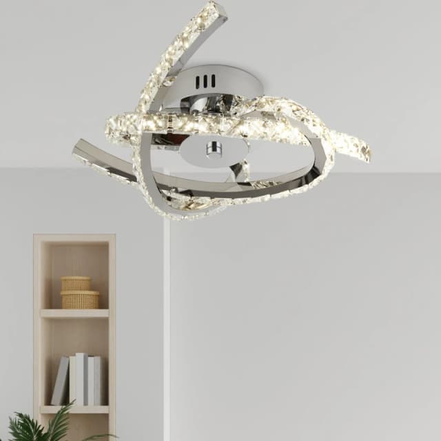 Searchlight Astro LED Flush Ceiling Light Silver - Searchlight Silver UD88201