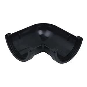 FloPlast RA1B Round Line Gutter - Black 90 Deg Angle