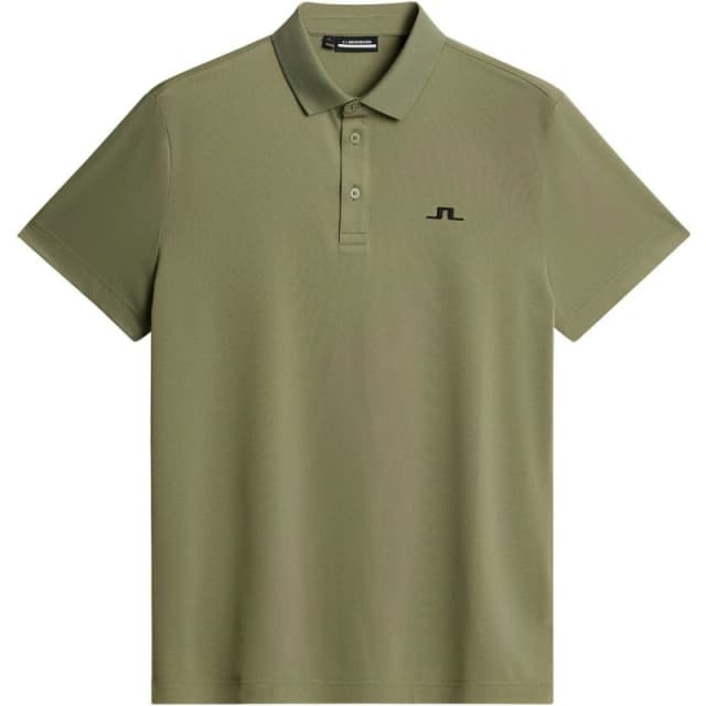 J Lindeberg Golf Mens Short-Sleeve Performance Polo Shirt Oil Green male Small