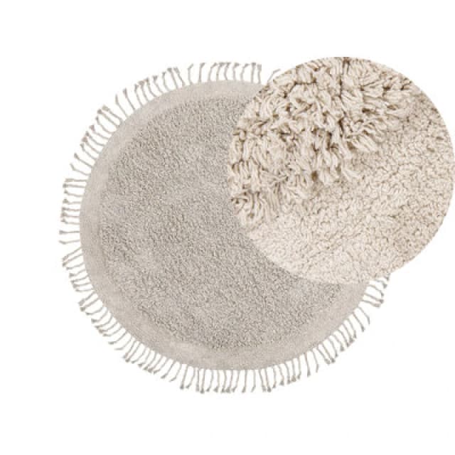 Beliani Rug Bitlis Light Beige 140 Cm Cotton