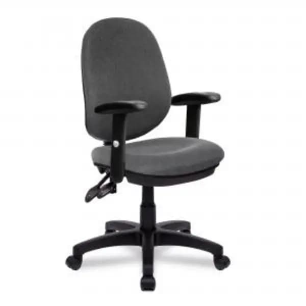 Java Nautilus Designs Java 200 Medium Back Twin Lever Fabric Operator Office Chair With Height Adjustable Arms Grey - BCF/P505/GY/ADT BCF/P505/GY/ADT