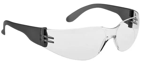 Portwest Wrap Around Safety Glasses PW32CLR Frame: Black