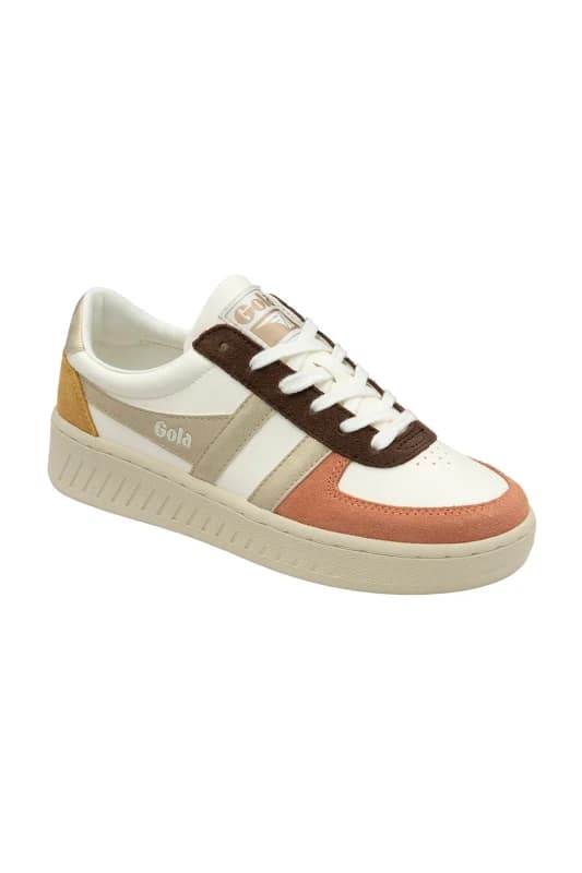 Gola Classics Womens 'Grandslam Quadrant' Lace-Up Trainers in Off-White Size: 4 Off-White Female 4