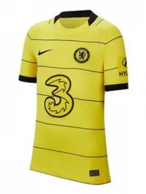 Nike Youth Chelsea 21/22 Away Short Sleeved Stadium Jersey, Yellow, Size S