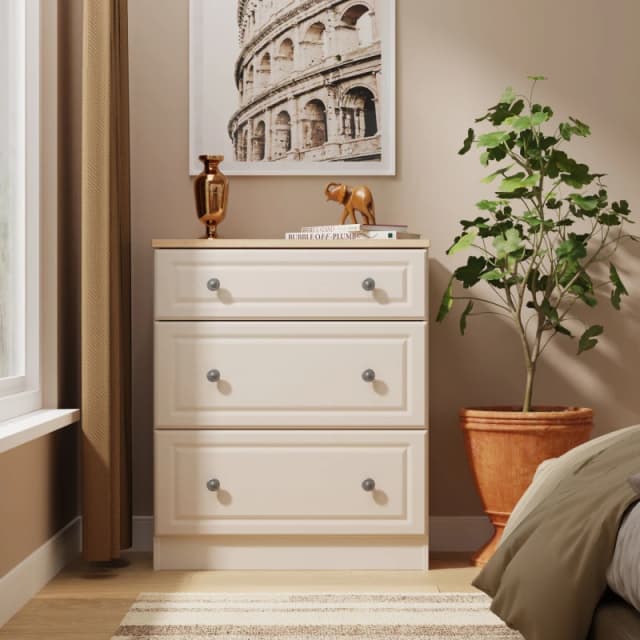 Ready Assembled 2 U Surrey 3 Drawer Deep Chest (Ready Assembled) in Taupe Size: Medium Taupe Unisex Medium