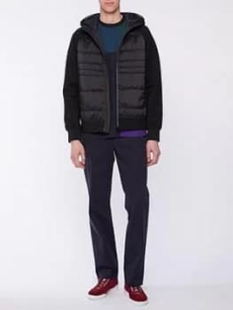 Ps Paul Smith Mixed Media Padded Hooded Jacket - Black