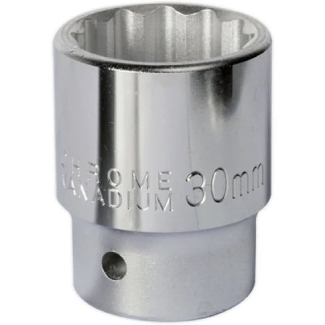 Loops 30mm Forged Steel Drive Socket - 3/4" Square Drive - Chrome Vanadium Socket Metallics