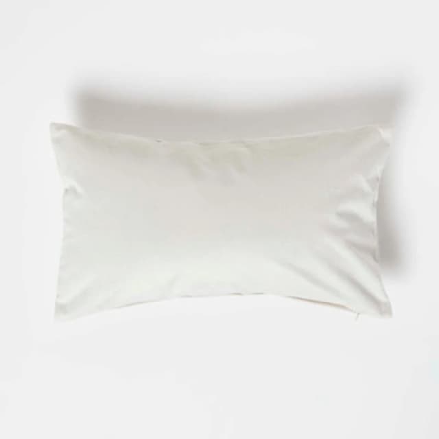 Homescapes Cream Velvet Cushion, Bolster 30 X 50 Cm