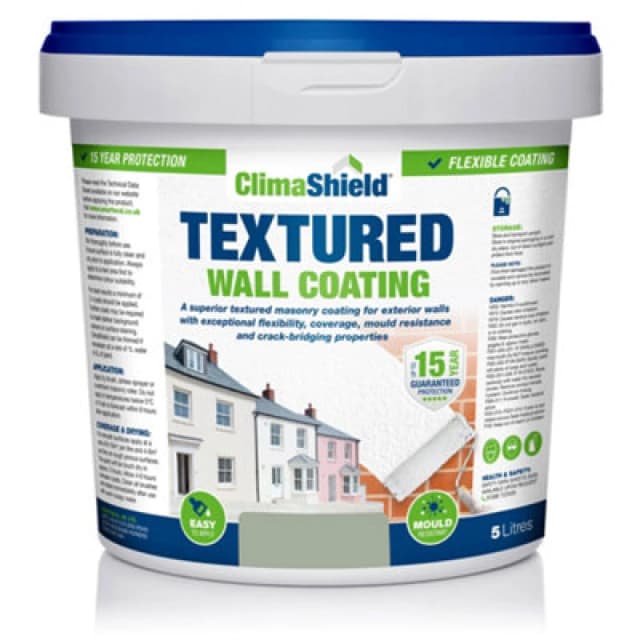 Smartseal Wall Coating Textured (Natural Olive), Waterproof 15 Years, Brickwork, Stone, Concrete And Render, Breathable, 10Kg