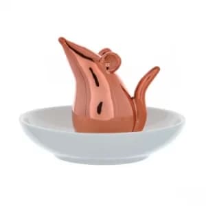 Mouse Trinket Dish Rose Gold Electroplated 11cm