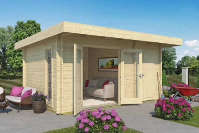Lasita Maja Chameleon 44-Log Cabin, Wooden Garden Room, Timber Summerhouse, Home Office - L510 X W410 X H233.7 Cm