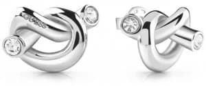 Guess Womens Silver Knot Stud Earrings UBE29012 Jewellery