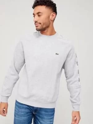 Lacoste Lacoste Taping Crew Neck Sweat, Grey Size M Men