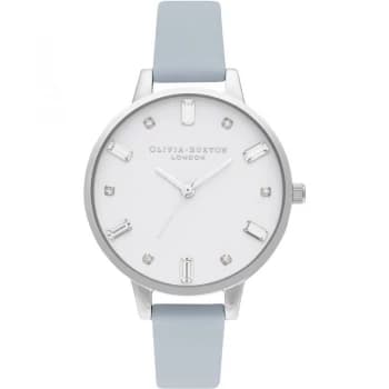 Olivia Burton Vegan Chalk Blue & Silver Bejewelled Watch