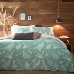 Moorland Birds Duvet Cover Set Green / King