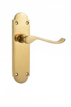 Wickes Prague Victorian Shaped Latch Door Handle - Polished Brass 1 Pair