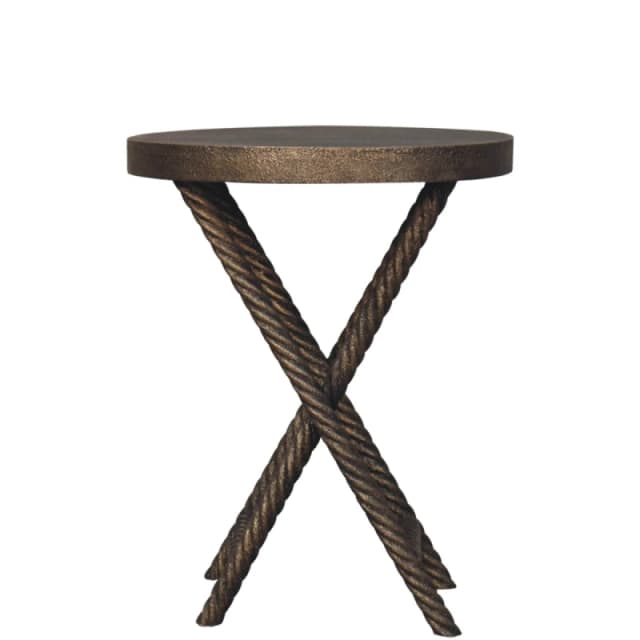 Artisan Furniture Artisan Furniture Solid Wood Metallic Rope Side Table