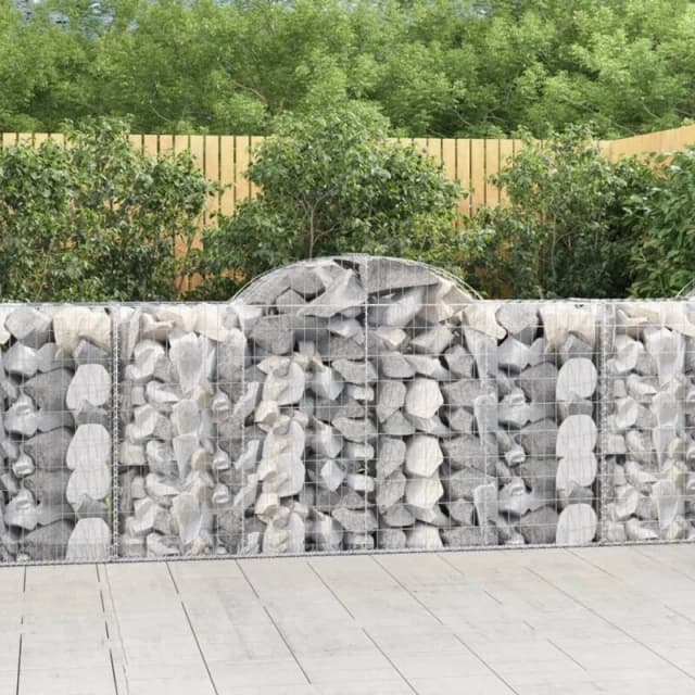 VIDAXL Arched Gabion Baskets 2 pcs 200x50x100/120cm Galvanised Iron Vidaxl 8720845569037