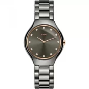 Ladies Rado True Thinline Ceramic Diamond Watch