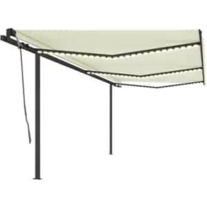 Vidaxl - Manual Retractable Awning with LED 6x3 m Cream Cream