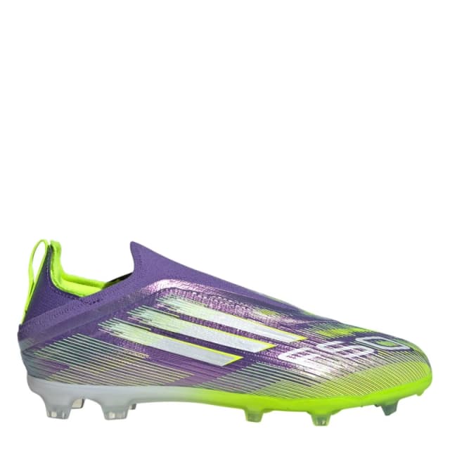 adidas F50 Laceless Childrens Firm Ground Football Boots Purple/White male C10 (28)