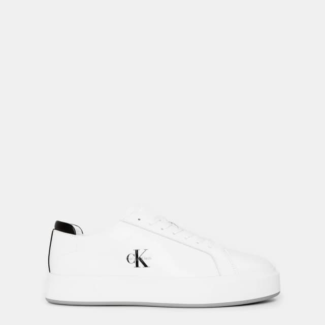 Calvin Klein Mens Basket Cupsole Court Trainers White/Black male 7 (41)