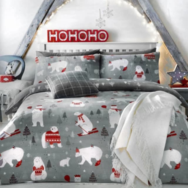 Bedlam Polar Bears Easy Care Duvet Cover Set Duvet Cover Sets Single Silver 84060811010